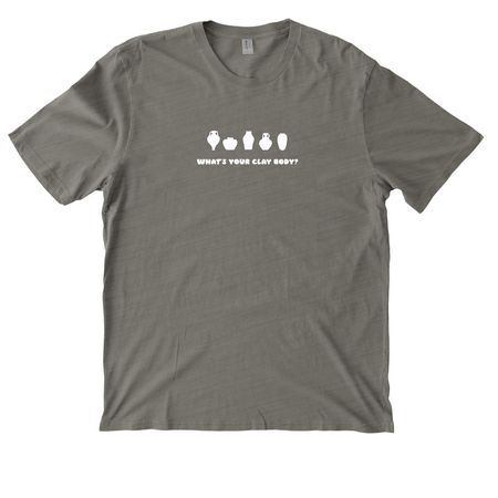 What's your clay body?, a Driftwood Grey Allmade Organic Cotton Mineral Dye Tee