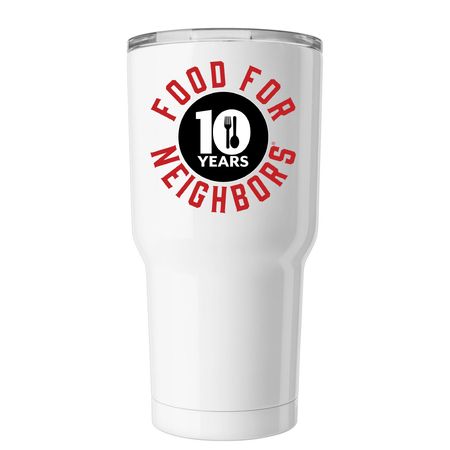 10 Year Anniversary 30 oz Tumbler, a White Insulated Tumbler