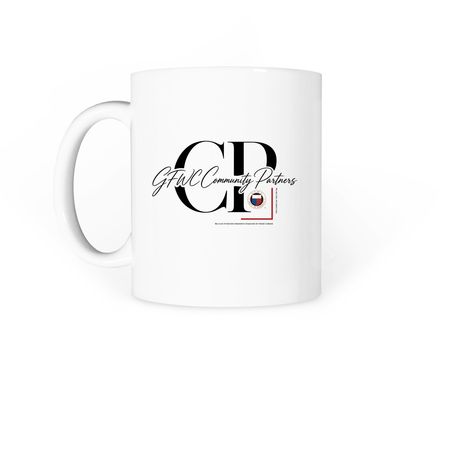 GFWC Community Partners | Official Mugs, a White Coffee Mug (back-view)