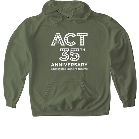 ACT 35th Anniversary tops, a Military Green Gildan Softstyle Pullover Hoodie