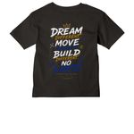DREAMERZ?: NO LIMITS, a Black Youth Heavyweight Tee (back-view)