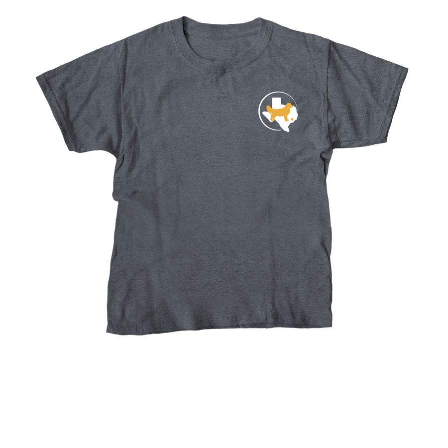 GBGRR YOUTH Apparel Front & Back-Dark Shirts, a Dark Heather Youth Unisex Tee