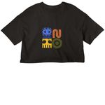 UYJ CROP, a Black Women?s Cropped Cotton Tee (back-view)