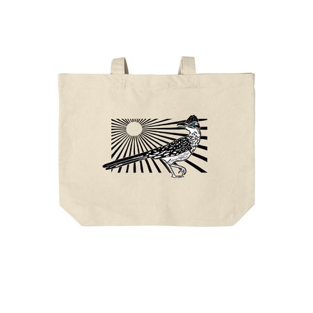Greater Roadrunner, a Natural Cotton Canvas Tote Bag