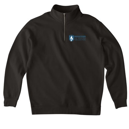 BISC Classic Logo, a Black Midweight Quarter Zip Pullover