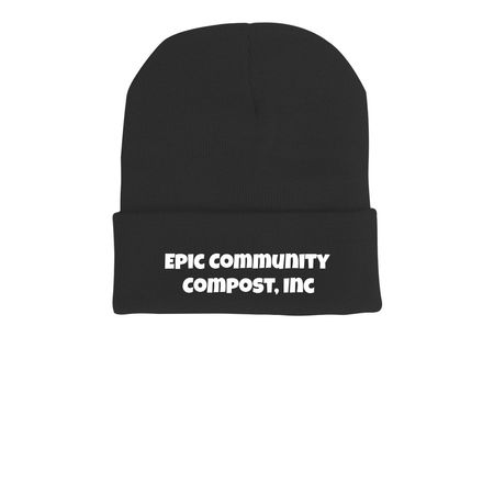 Epic community compost, a Black Printed Cuffed Beanie