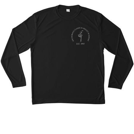ACBA Athleisure Tops, a Black Unisex Performance Long Sleeve Tee