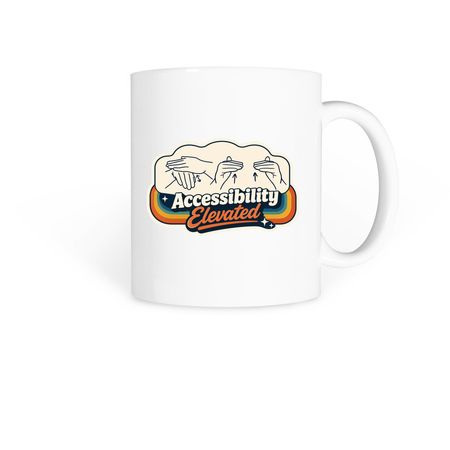 Retro Accessibility Elevated Mug, a White Coffee Mug