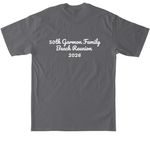 50th Reunion Shirt With Text on Back, a Charcoal Tall Classic Unisex Tee (back-view)