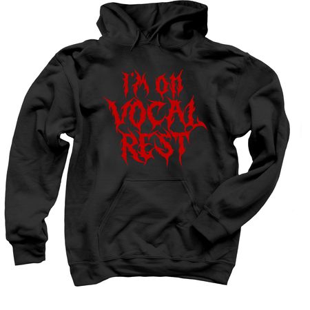 Vocal Rest 2.0 (red), a Black Pullover Hoodie