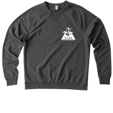 Blue Ocean Society Whale Tail Design, a Terrain Grey Allmade Organic French Terry Crewneck Sweatshirt