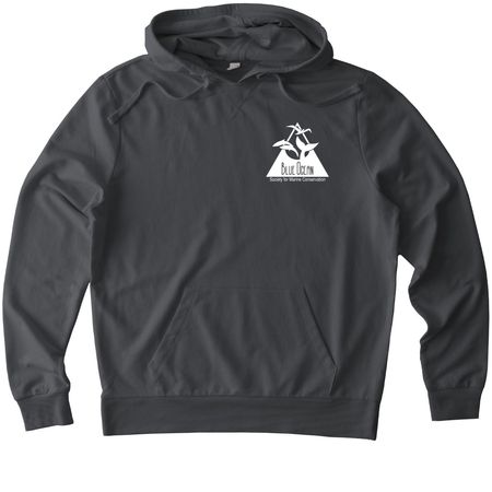 Blue Ocean Society Whale Tail Design, a Terrain Grey Allmade Organic French Terry Pullover Hoodie
