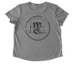 COLUMBUS, a Aluminum Grey Allmade Eco Triblend Women?s Scoop Neck Tee (back-view)