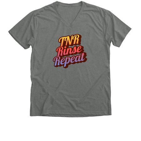 TNR, Rinse, Repeat, a Deep Heather Premium V-Neck Tee
