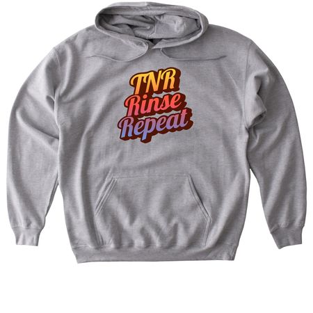TNR, Rinse, Repeat, a Sport Grey Gildan Softstyle Pullover Hoodie