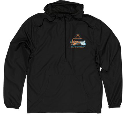 Pedal for a Cure, a Black Quarter-Zip Windbreaker