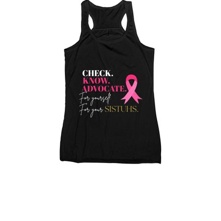 SISTUHS in Pink: Strength. Unity. Hope: Tank, a Black Women's Racerback