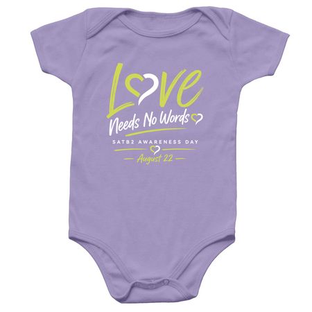 Love Needs No Words - Infant, a Lavender Infant Onesie