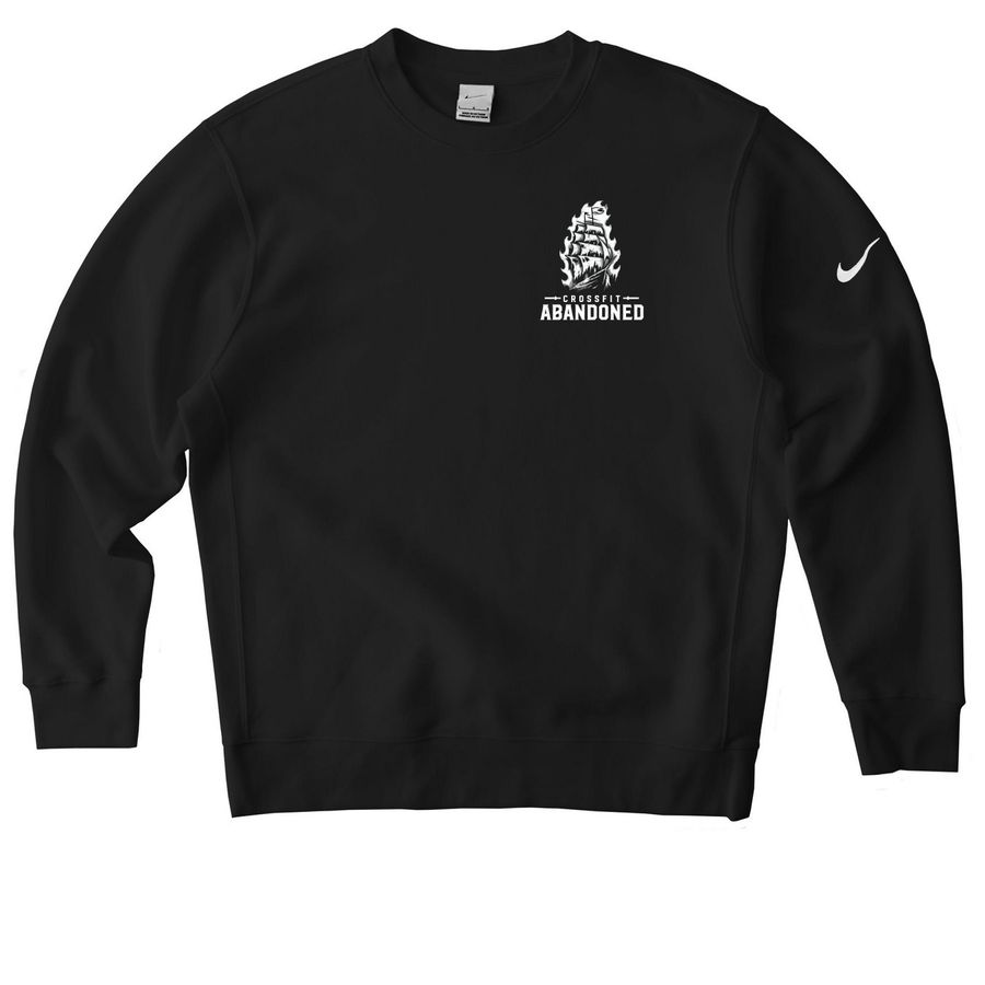 Coaches Line, a Black Nike Club Fleece Crewneck Sweatshirt