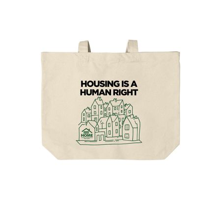 Housing is a Human Right, a Natural Cotton Canvas Tote Bag