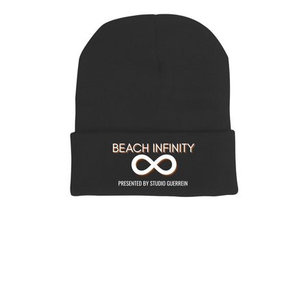 Beach Infinity Beanie, a Black Printed Cuffed Beanie
