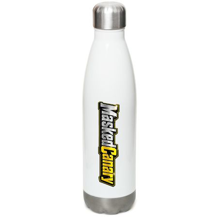 Maskedcanarymerch, a White Stainless Steel Water Bottle