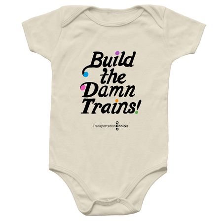 Build The Damn Trains Infant Onesie, a Natural Infant Onesie