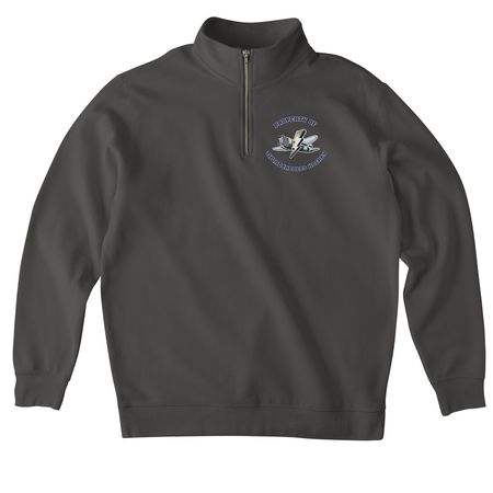 Property of Thunderbolts zips, a Asphalt Midweight Quarter Zip Pullover