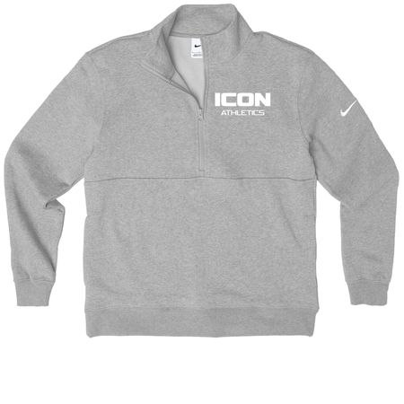 ICON X Nike, a Dark Grey Heather Nike Club Fleece Half Zip Pullover