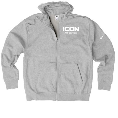 ICON X Nike, a Dark Grey Heather Nike Club Fleece Zip Up Hoodie