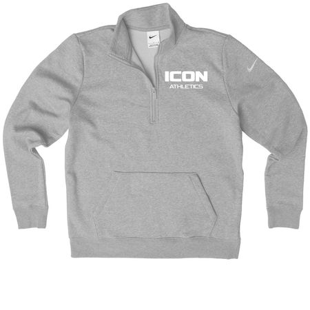 ICON X Nike, a Dark Grey Heather Nike Women's Club Half Zip Pullover