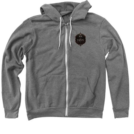 Whimsicals, a Deep Heather Zip Up Hoodie