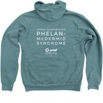 PMSF Simple Shirts, a Heather Deep Teal Zip Up Hoodie (back-view)
