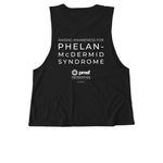 PMSF Simple Shirts, a Deep Black Allmade Eco Triblend Women?s Muscle Tank (back-view)