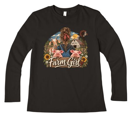 Farm Girl - Tops, a Black Women?s Premium Long Sleeve Tee