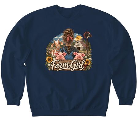 Farm Girl - Tops, a Navy Softstyle Crewneck Sweatshirt