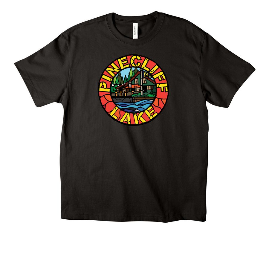 Pinecliff Lake Mosaic Shirt, a Black Unisex Heavyweight Tee