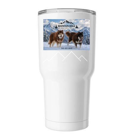 Mountain Ridge Malamutes Tumblr&nbsp;, a White Insulated Tumbler (back-view)