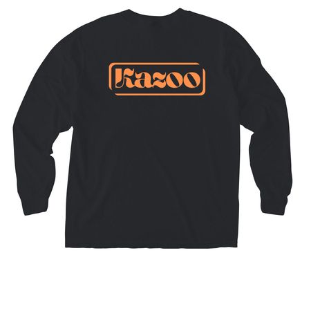 Kazoo Logo Longsleeve Tee, a Black Comfort Colors Long Sleeve Pocket Tee (back-view)