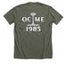 MODEL TRAIN CLUB, a Heather Military Green Premium Unisex Tee (back-view)