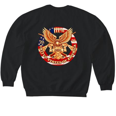 Ohio2026, a Black Softstyle Crewneck Sweatshirt