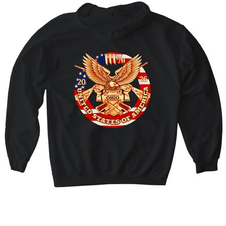 Ohio2026, a Black Gildan Softstyle Pullover Hoodie