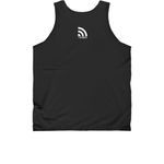 Amplify Good Vibes (Dark Tanks), a Black Classic Unisex Tank Top (back-view)
