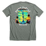 Dawn Patrol Swimming&nbsp;, a Deep Heather Premium Unisex Tee (back-view)