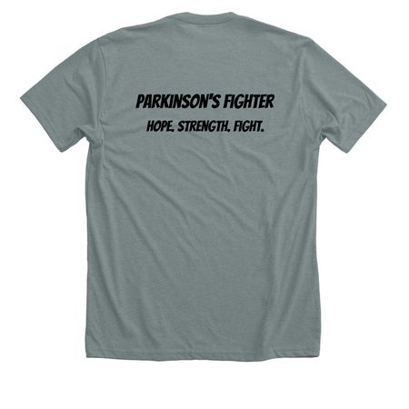 Parkinson's Would not Recommend Rating, a Heather Blue Storm Premium Unisex Tee (back-view)