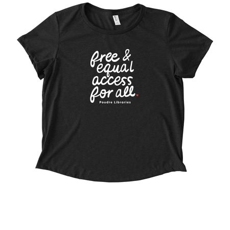 Free & Equal Access for All - Women's Cut, a Space Black Allmade Eco Triblend Women?s Scoop Neck Tee
