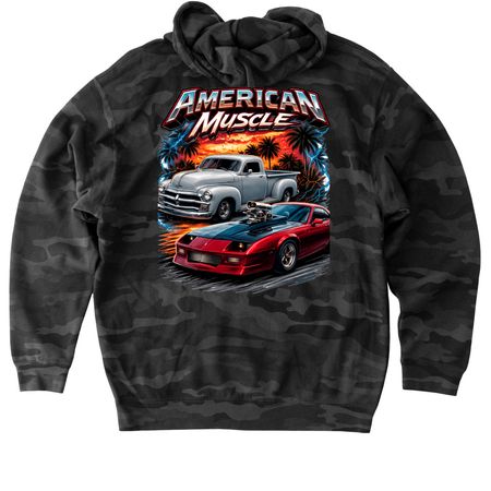 48/irok design&nbsp;, a Black Camo Heavyweight Camo Pullover Hoodie