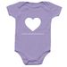 White Heart Baby Onesie, a Lavender Infant Onesie