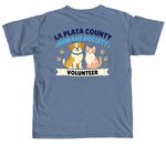 Volunteer Appreciation, a Blue Jean Comfort Colors Unisex Tee (back-view)