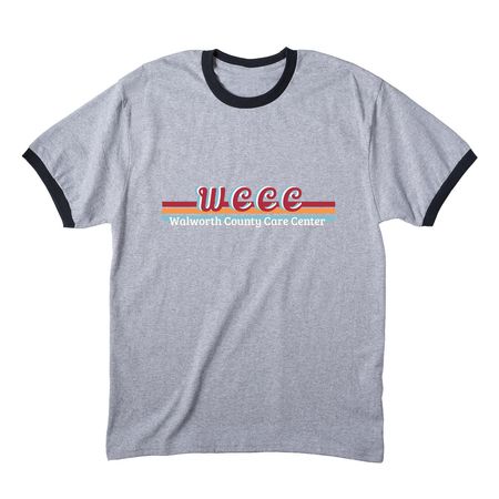 WCCC, a Athletic Heather/ Jet Black Cotton Ringer Tee